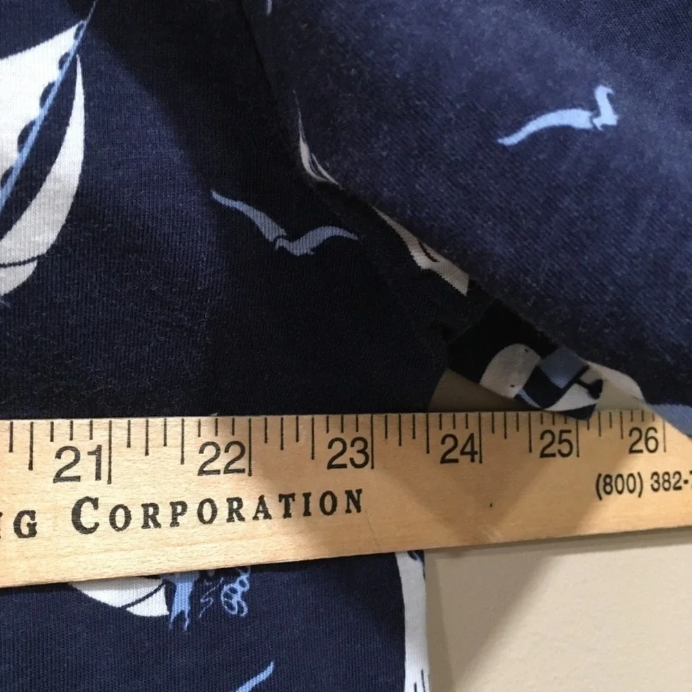 Polo Ralph Lauren Sailboat Print T-Shirt Mens L Navy Nautical Preppy Pony Resort